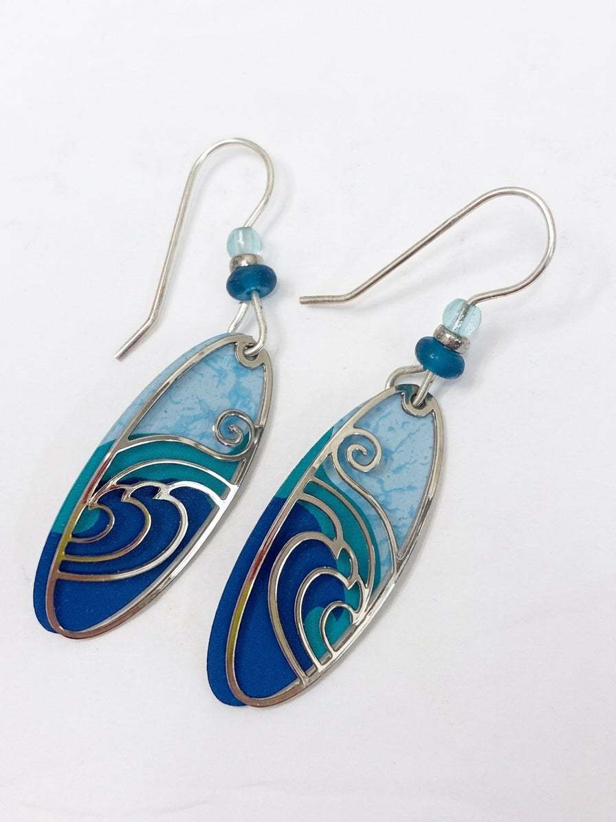 Adajio · Water/Wave Earring · BlueSilver