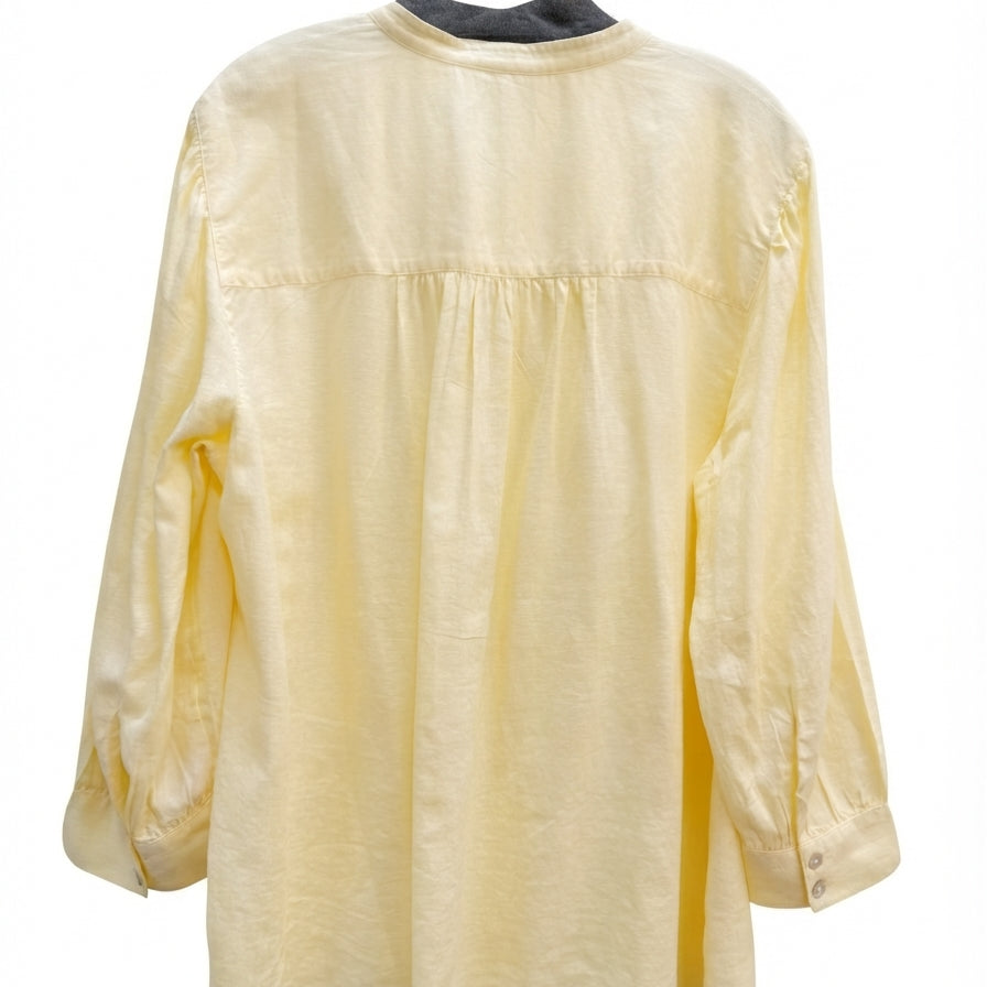 J. Jill · 3/4 Sleeve Henley Blouse · XLarge · Butter