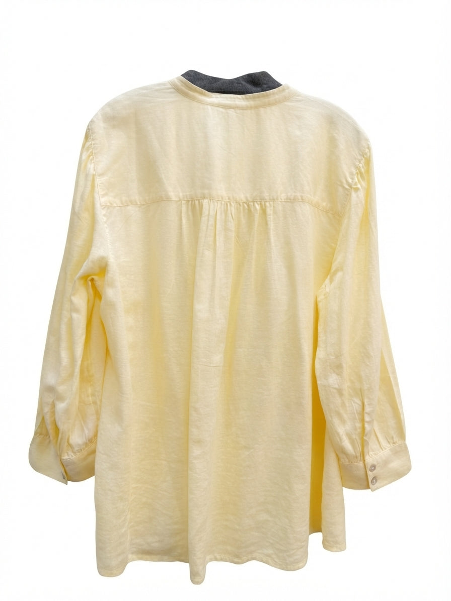 J. Jill · 3/4 Sleeve Henley Blouse · XLarge · Butter