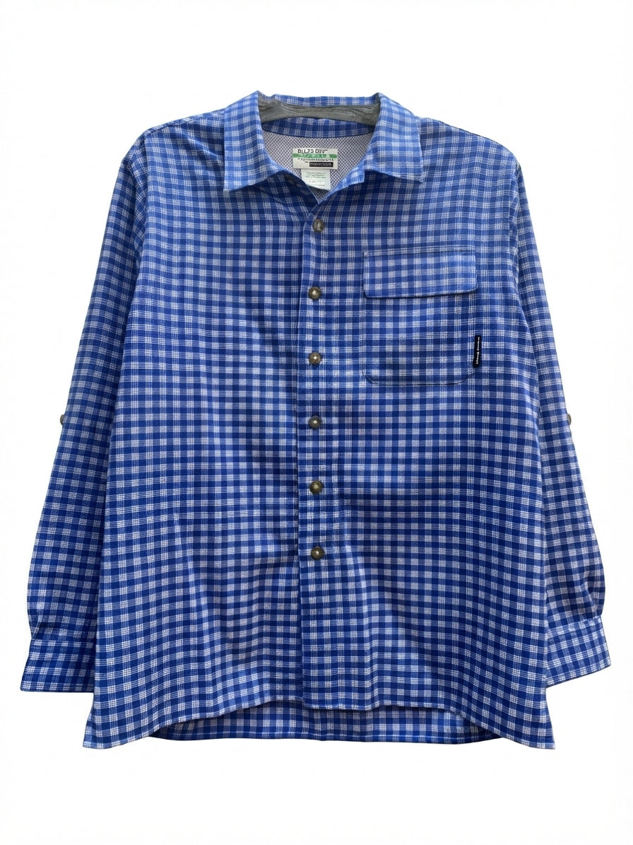 ExOfficio · Buzz Off Insectshield Long Sleeve Shirt · Large · Blue/White