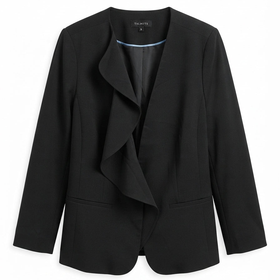 Talbots · One Side Ruffle · 14 · Black