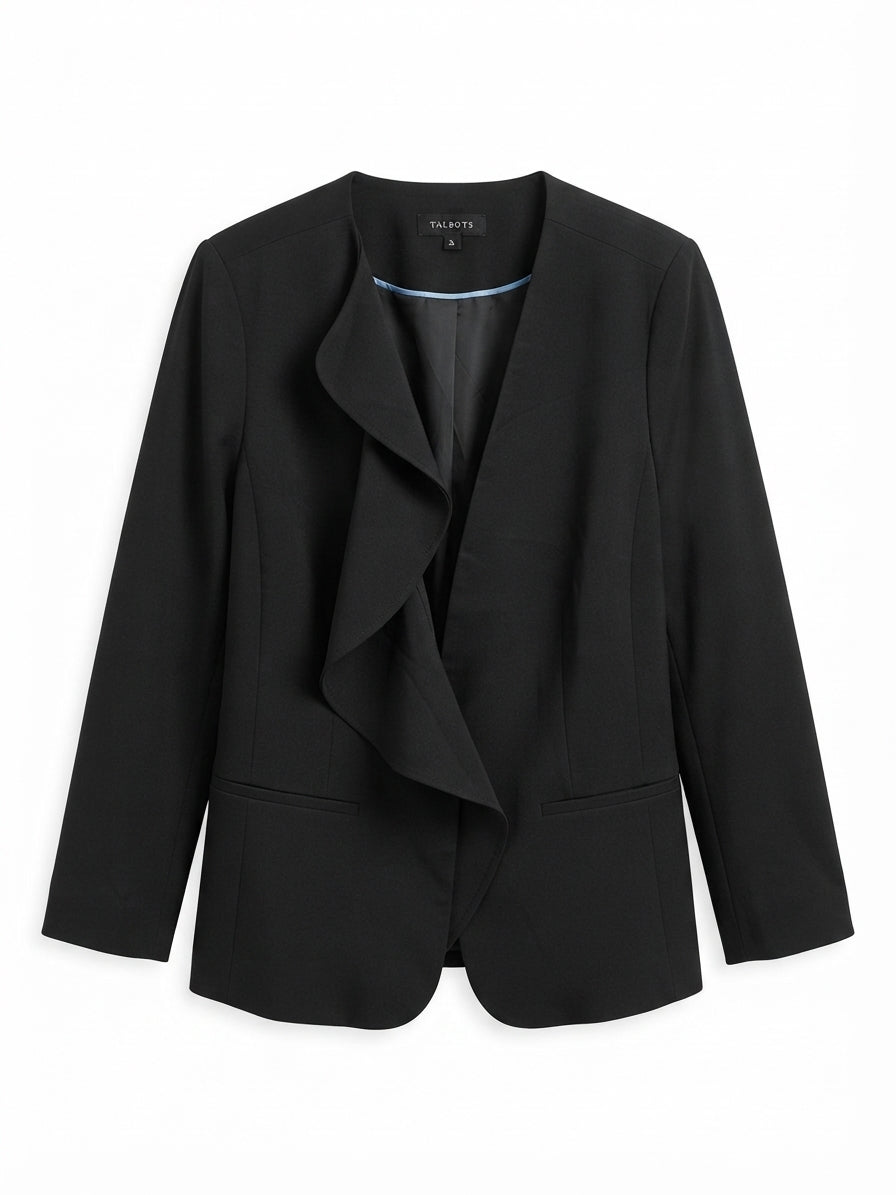 Talbots · One Side Ruffle · 14 · Black