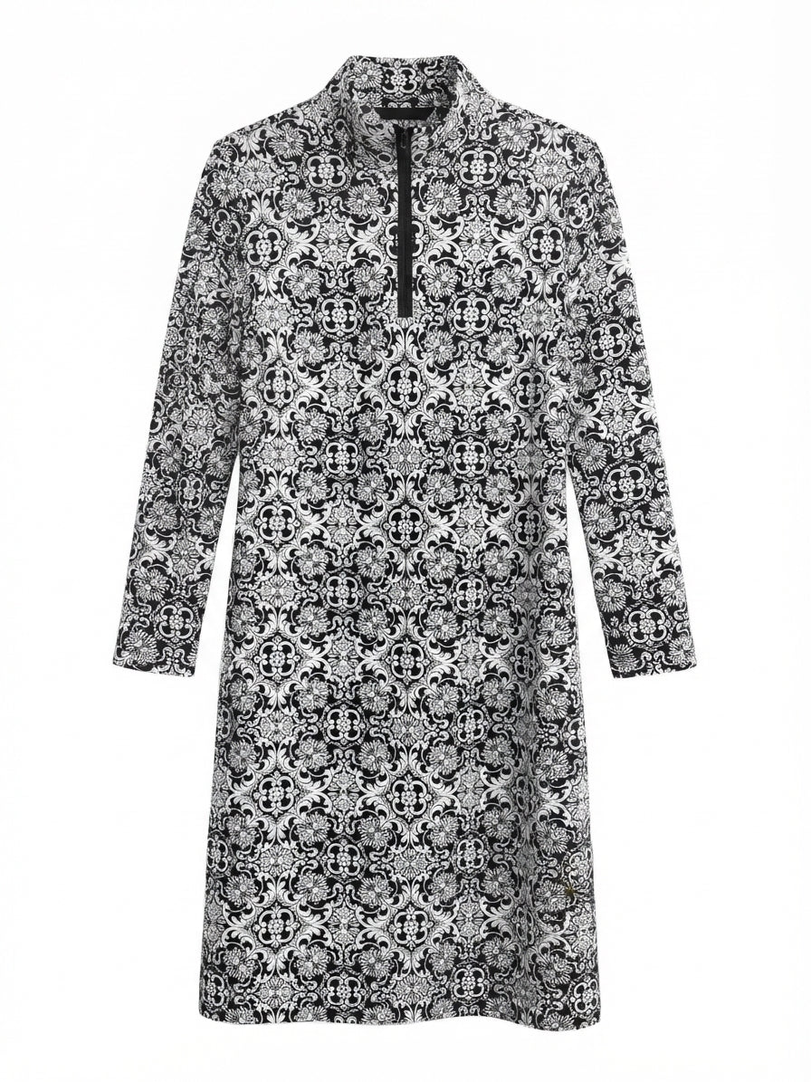 J.McLaughlin · Bedford active long sleeve dress · L/XL · Black/White