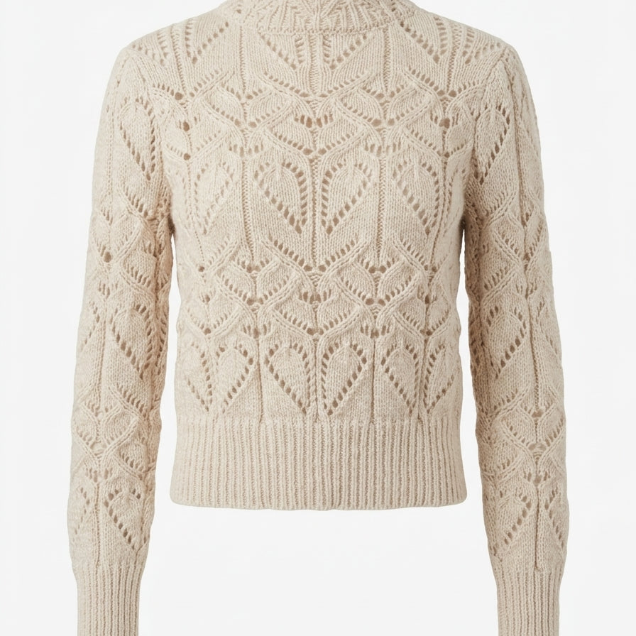 Rhoas · Picot Knit · Medium · Oatmeal