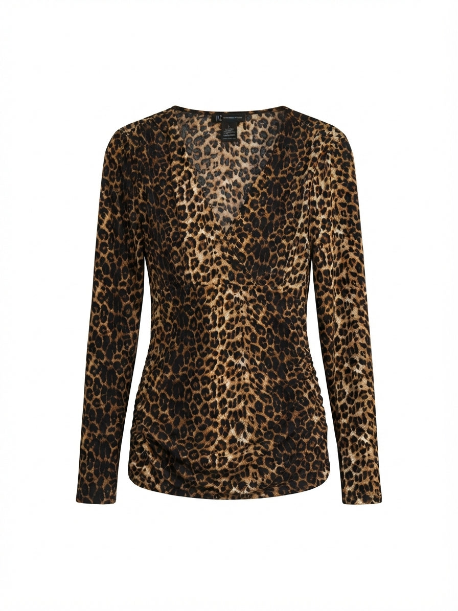 INC · LongSleeve Top · Large · Cheetah