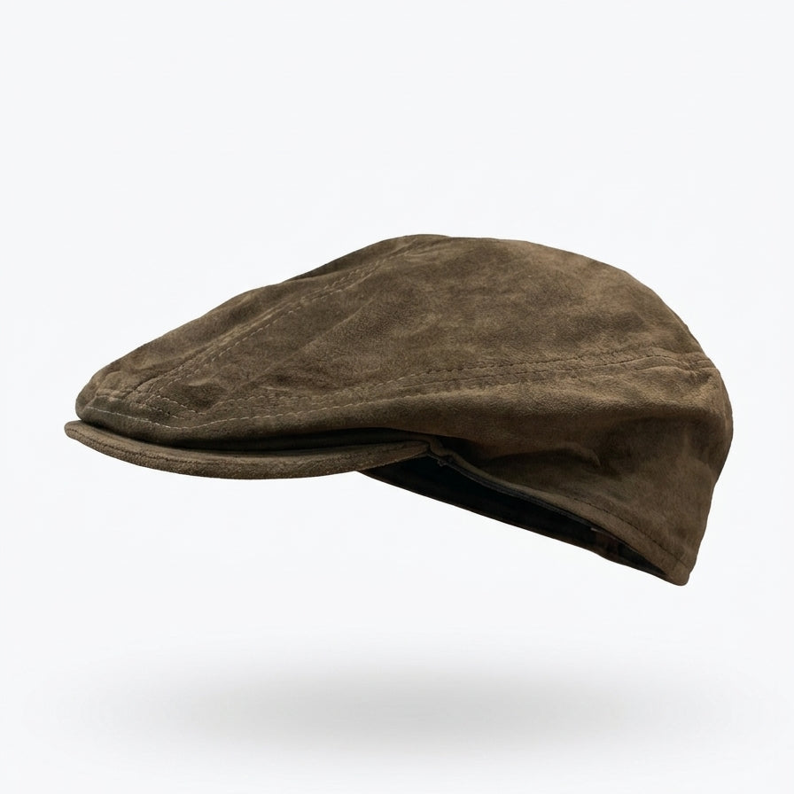 Leather Cap · Newsboy Fashion Hat · L/XL · Moss