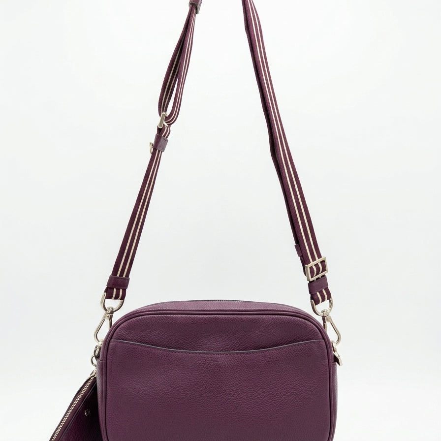Kate Spade · Rosie Pebbled Leather Flap Camera Bag · Crossbody · Plum