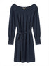 LOFT · Smocked Belted Linen blend · Medium · Navy