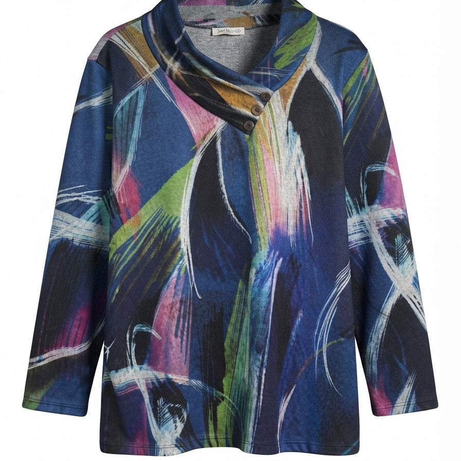 Jess&Jane · Brush Stroke Pattern · XLarge · NavyMulti