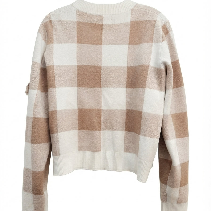 Cynthia Rowley · Zip Up Sweater · Large · WhiteBeige