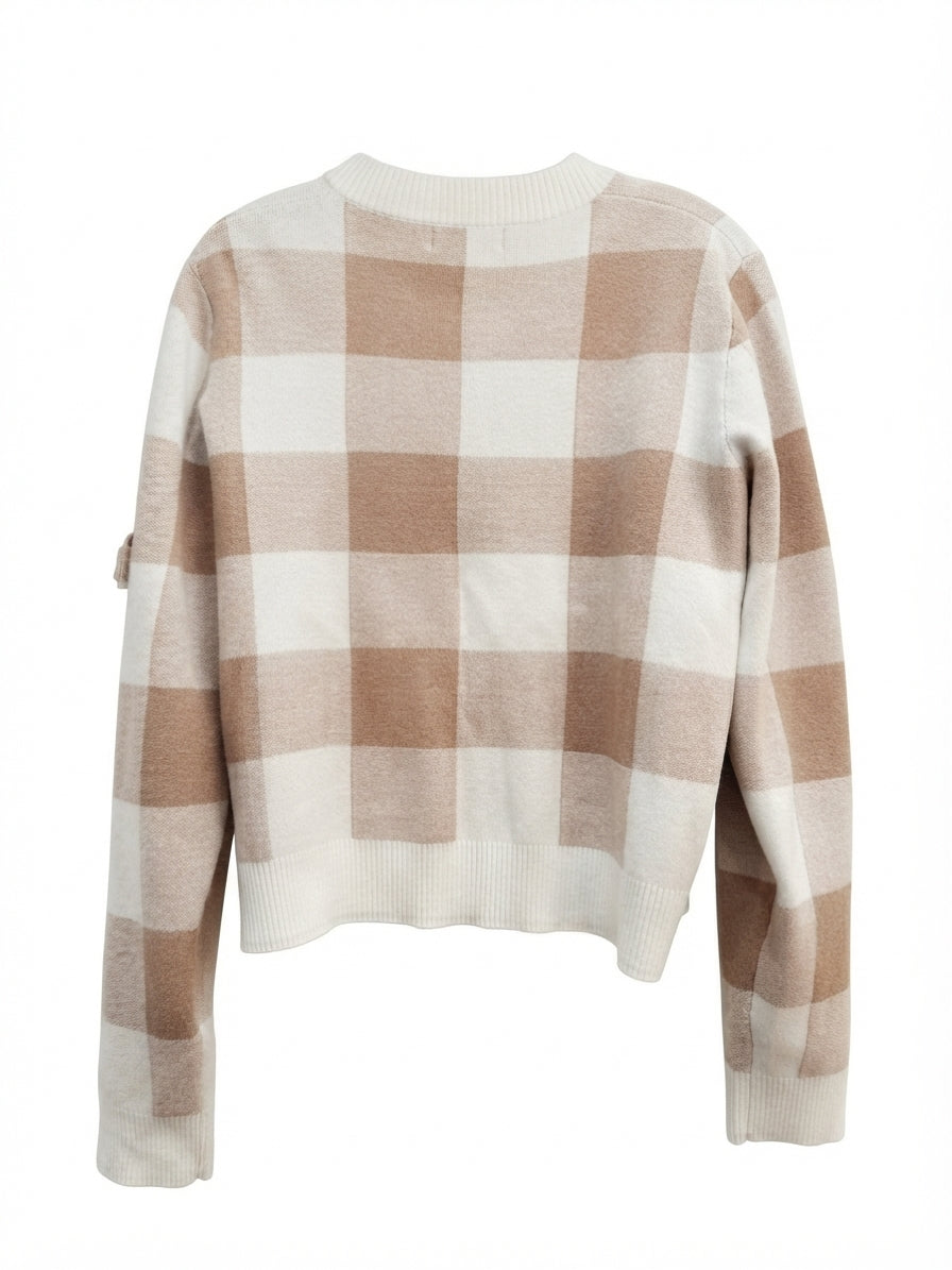 Cynthia Rowley · Zip Up Sweater · Large · WhiteBeige
