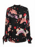 Ann Taylor · BlackFloral Tie Sleeve Detail · XLarge · BlackFloral