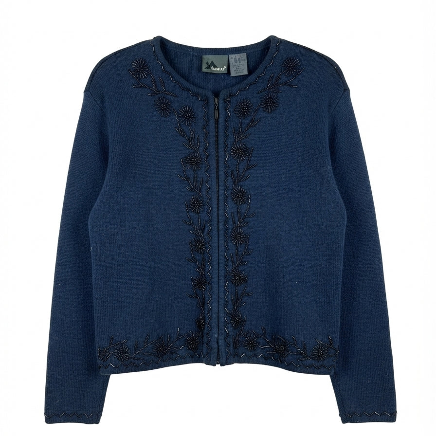 LIZClaiborne · Zip Up Cardigan · Medium · Navy