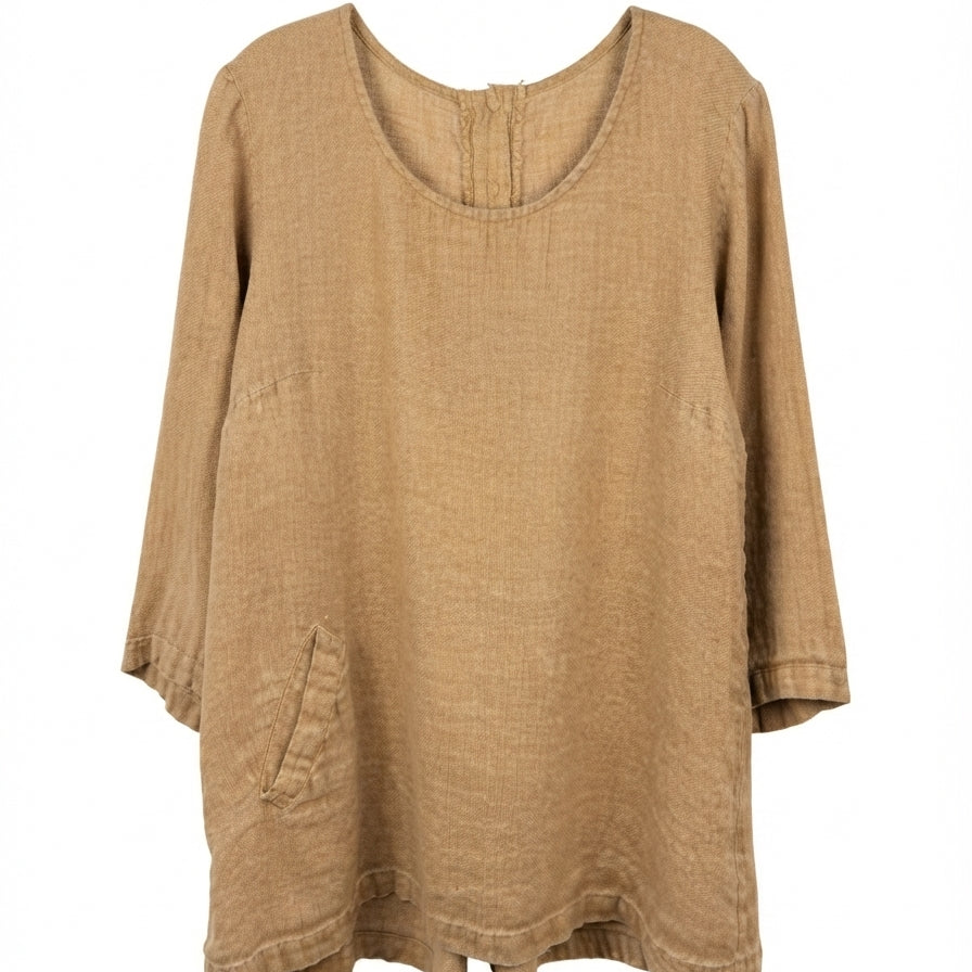 Flax · Tunic Top · Large · Wheat
