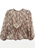 Max Studio · Balloon Sleeve CreamFloral Pleated Blouse · Small · CreamFloral