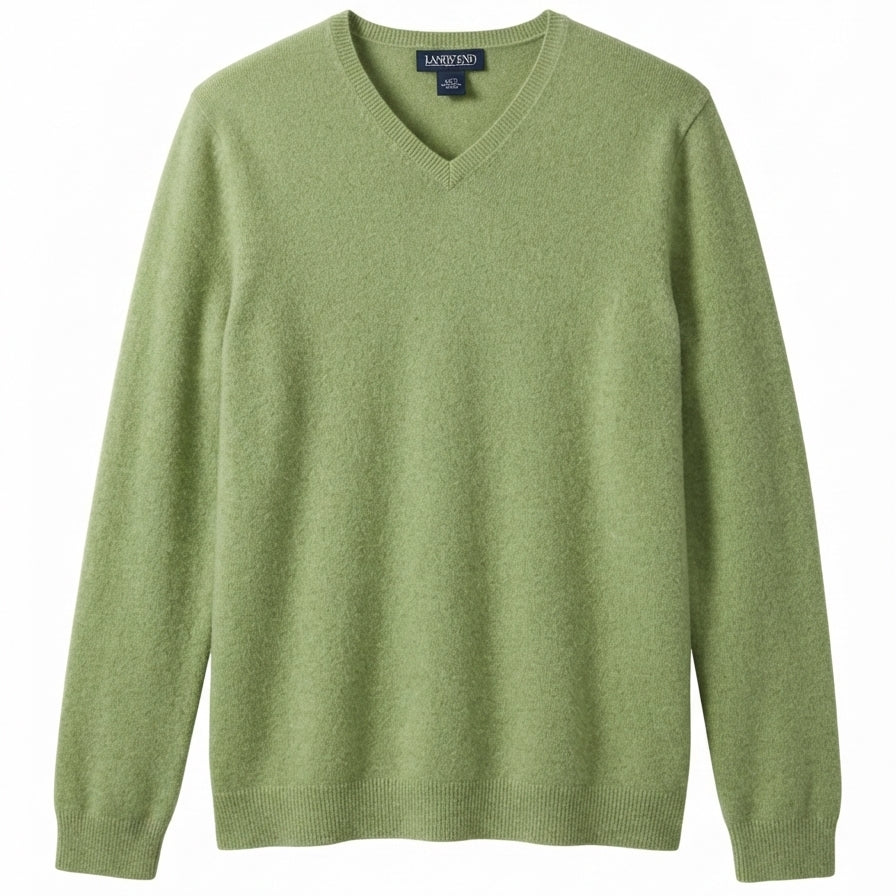 Lands' End · V-Neck · Large · Avocado