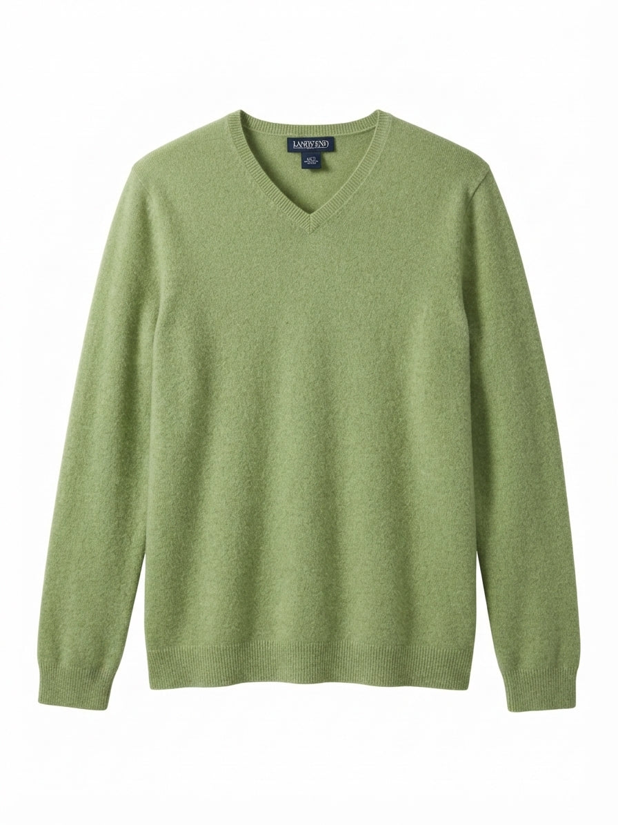 Lands' End · V-Neck · Large · Avocado