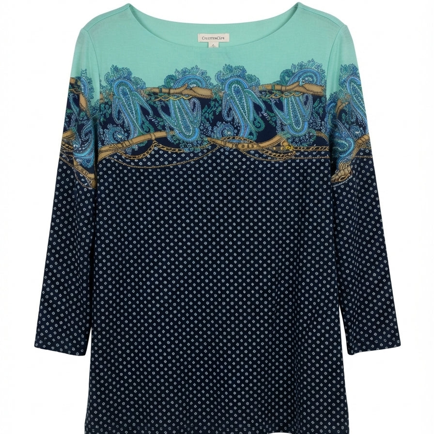 Charter Club · 3/4 Sleeve · 1X · GreenMulti