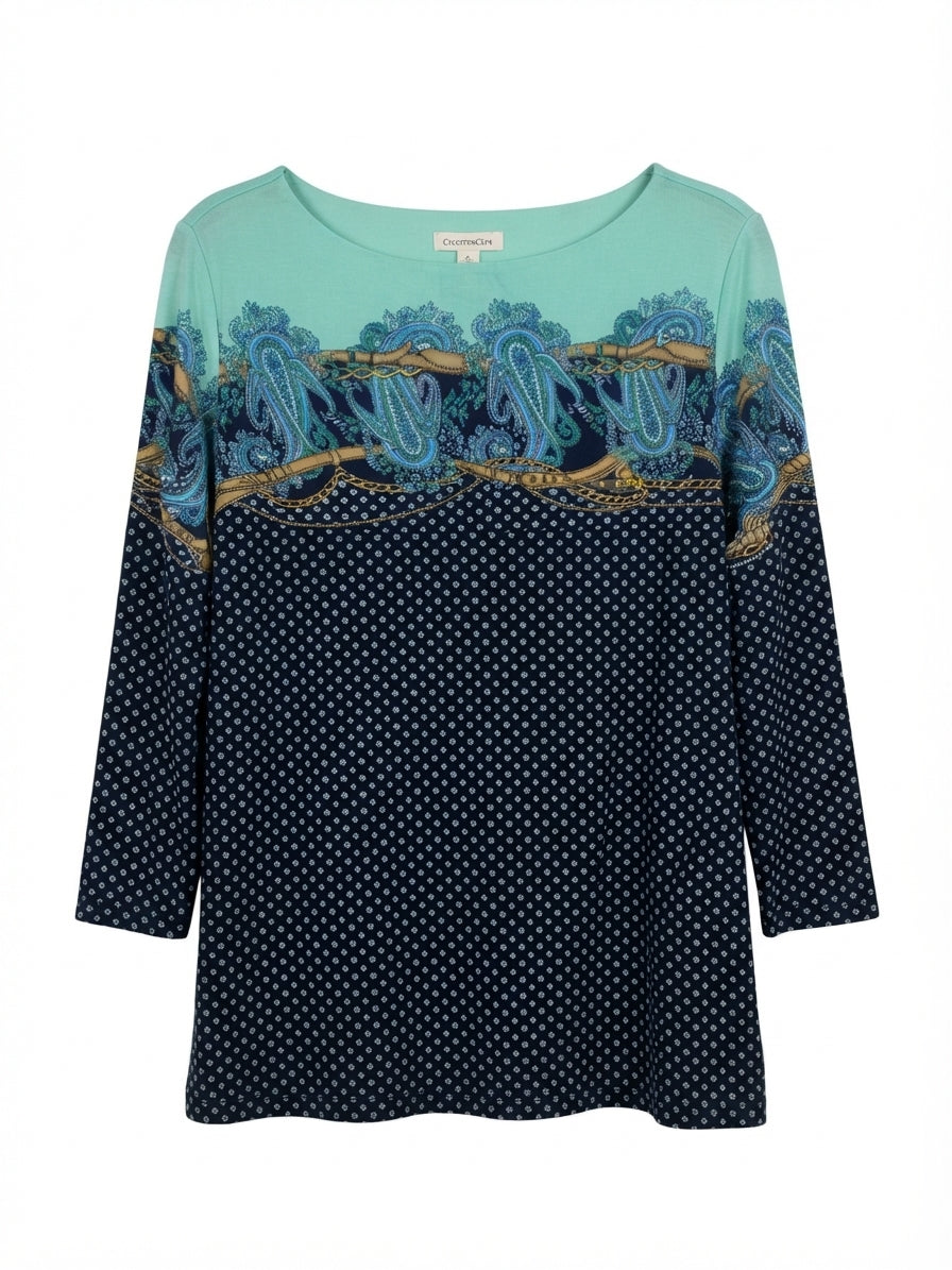 Charter Club · 3/4 Sleeve · 1X · GreenMulti