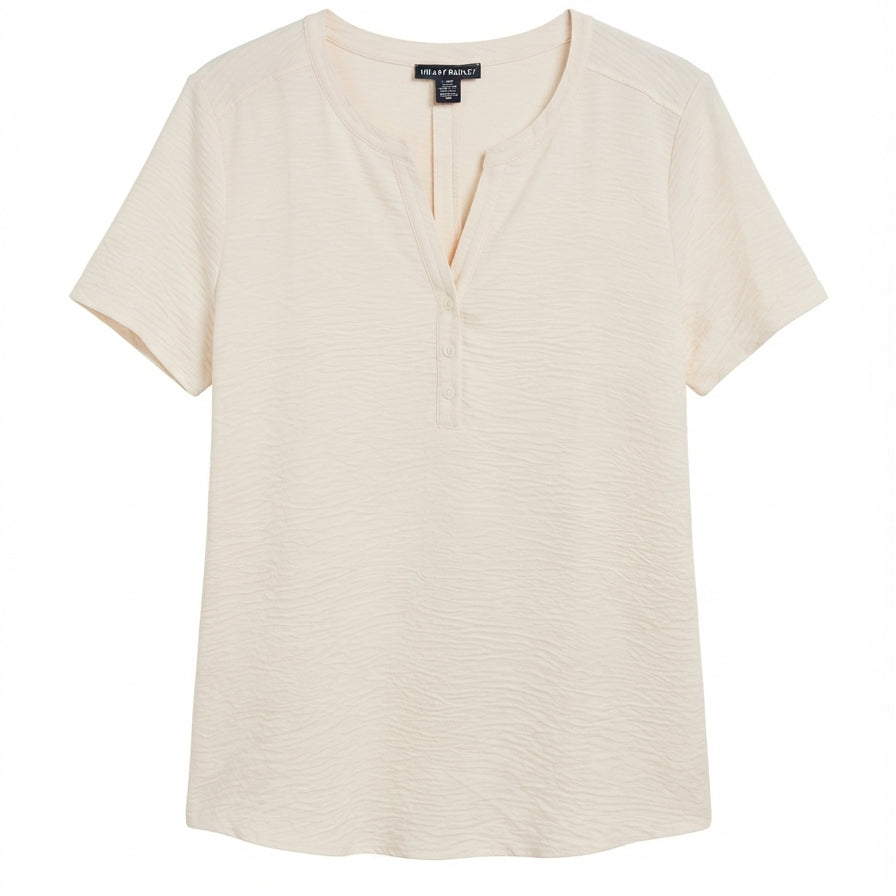 Hilary Radley · Short Sleeve Top · Large · Cream