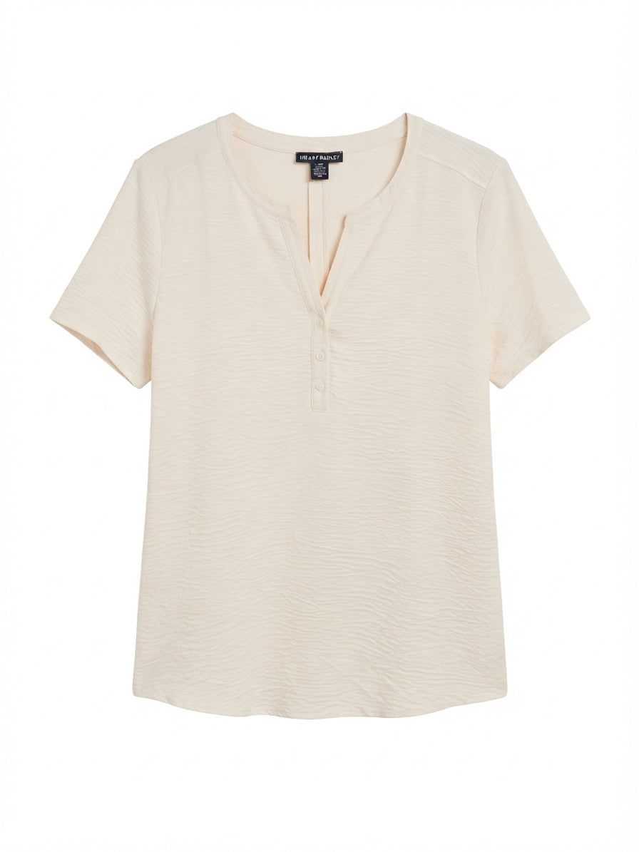 Hilary Radley · Short Sleeve Top · Large · Cream