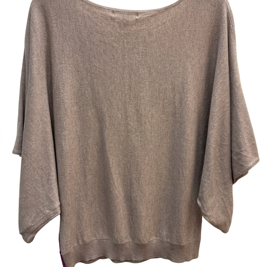 INC · KimonoSleeve Top with Sequin Flowers · Large · BeigeBerry