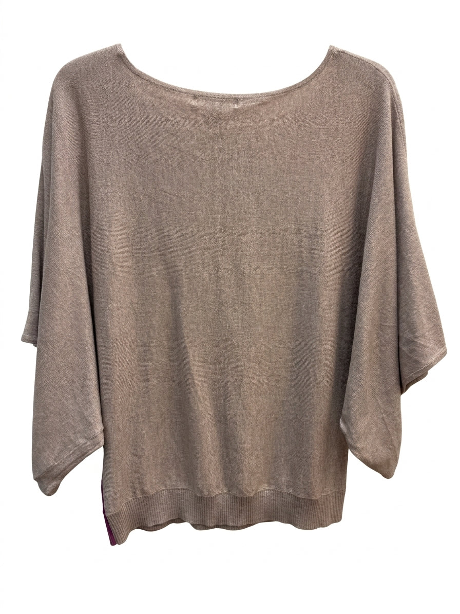 INC · KimonoSleeve Top with Sequin Flowers · Large · BeigeBerry
