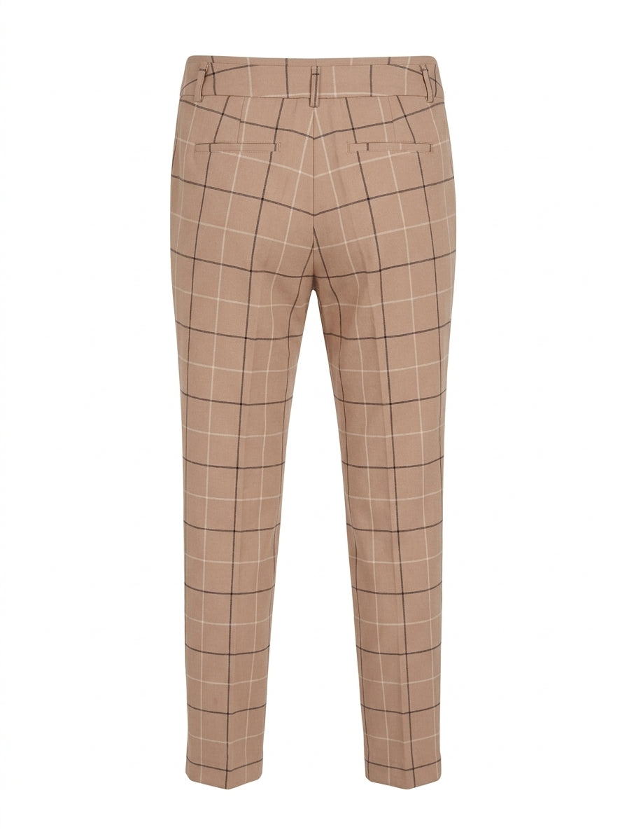 Amanda&Chelsea · Straight Leg Window Pane Pants · 4 · TanBlack