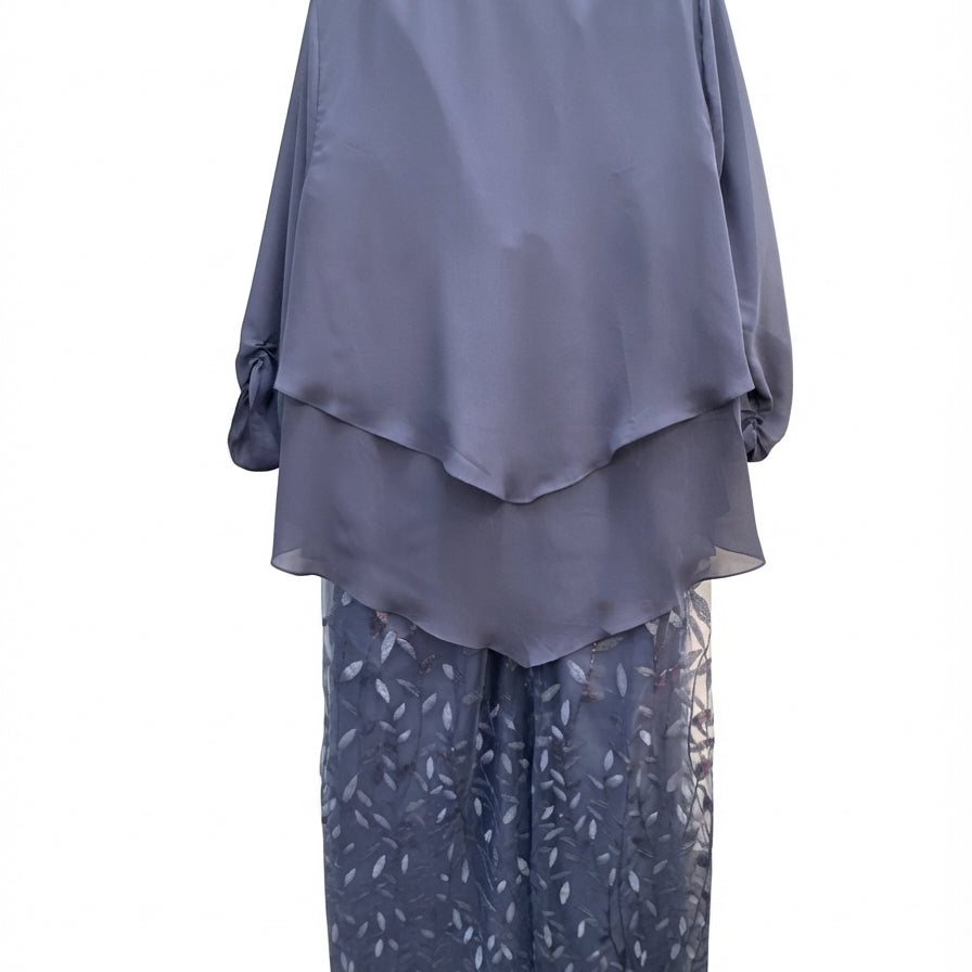 Witness of Love · 2 PC Dress Set · 2X · SteelBlue