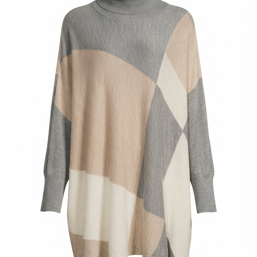 Calvin Klein · Dolman Sleeves Turtleneck · S/M · GrayBeige