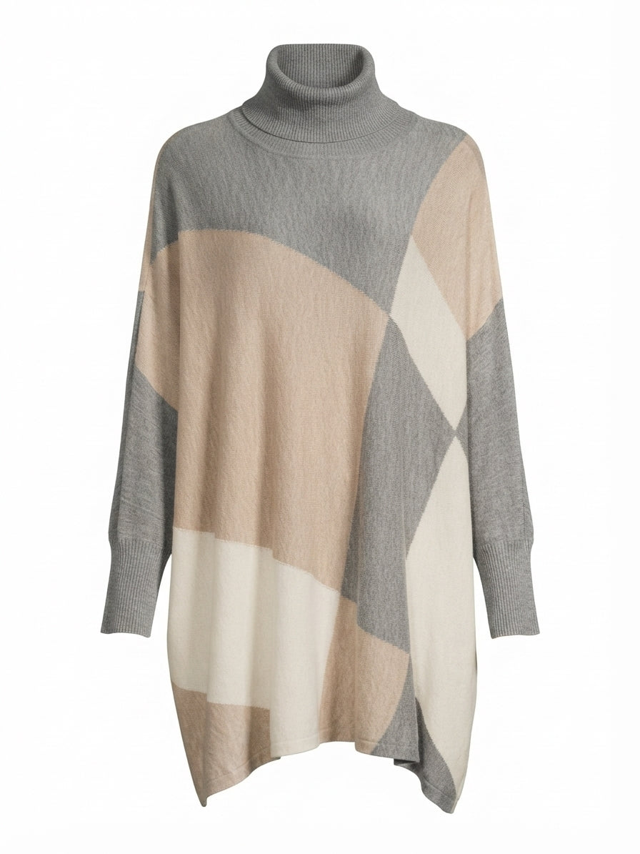 Calvin Klein · Dolman Sleeves Turtleneck · S/M · GrayBeige