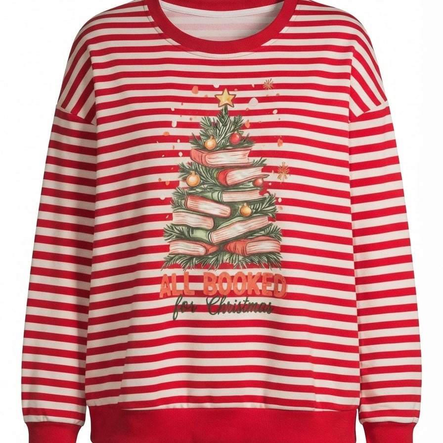 ALL BOOKED for Christmas · ALL BOOKED for Christmas Holiday Top · XLarge · Red/White