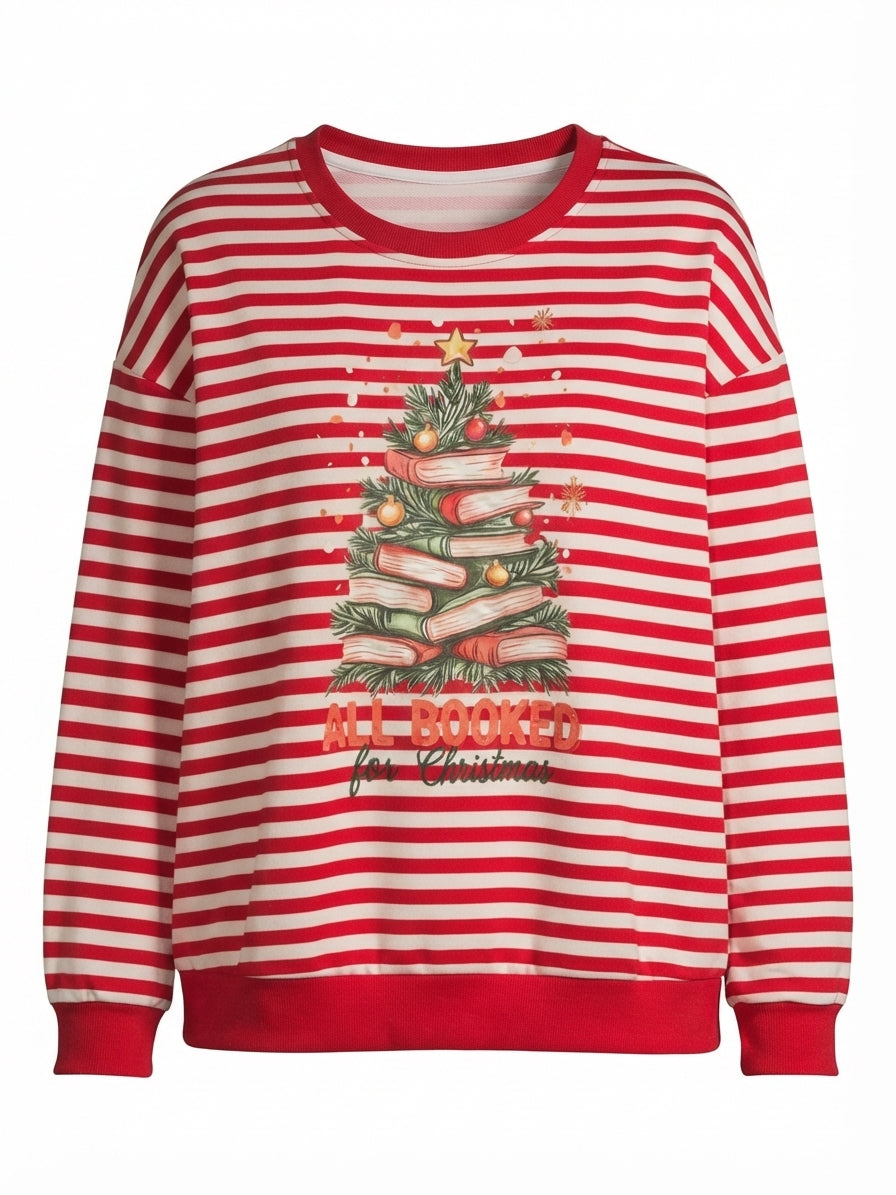ALL BOOKED for Christmas · ALL BOOKED for Christmas Holiday Top · XLarge · Red/White