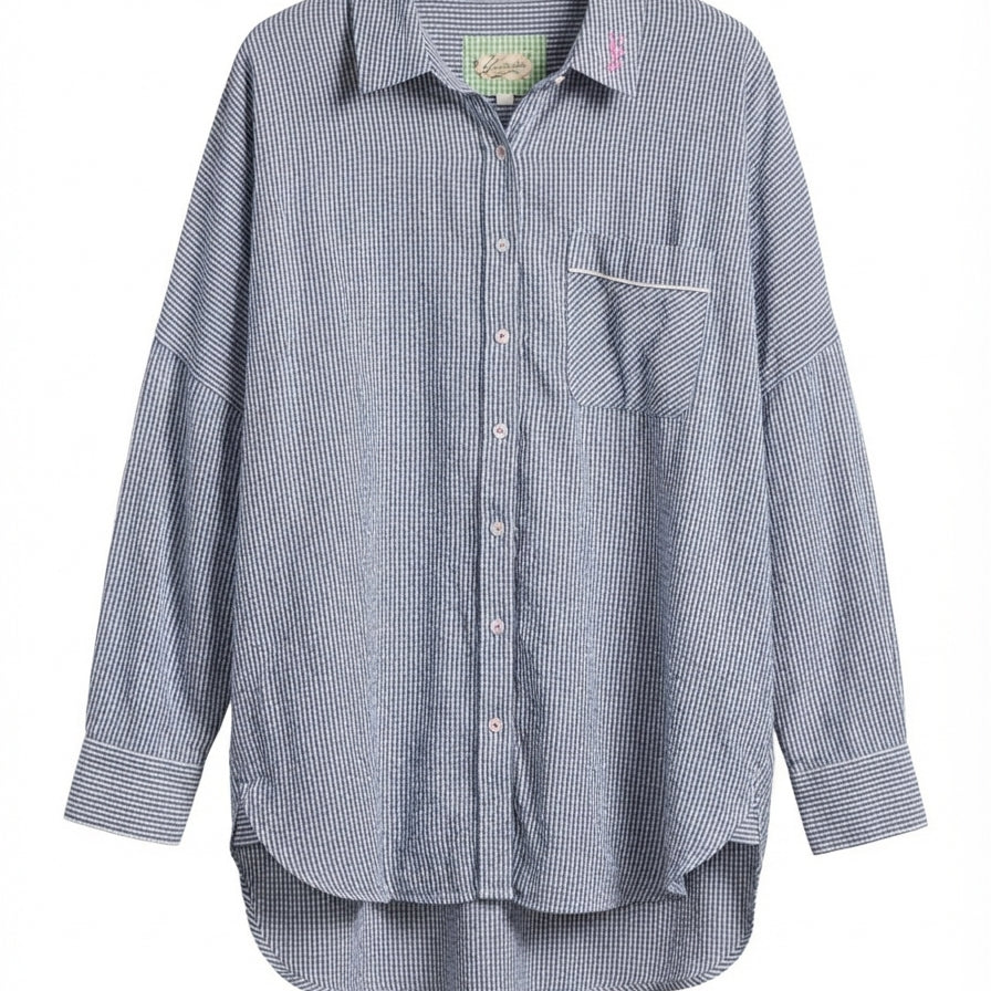 Free People · LongSleeve Shirt · Small · Navy/White