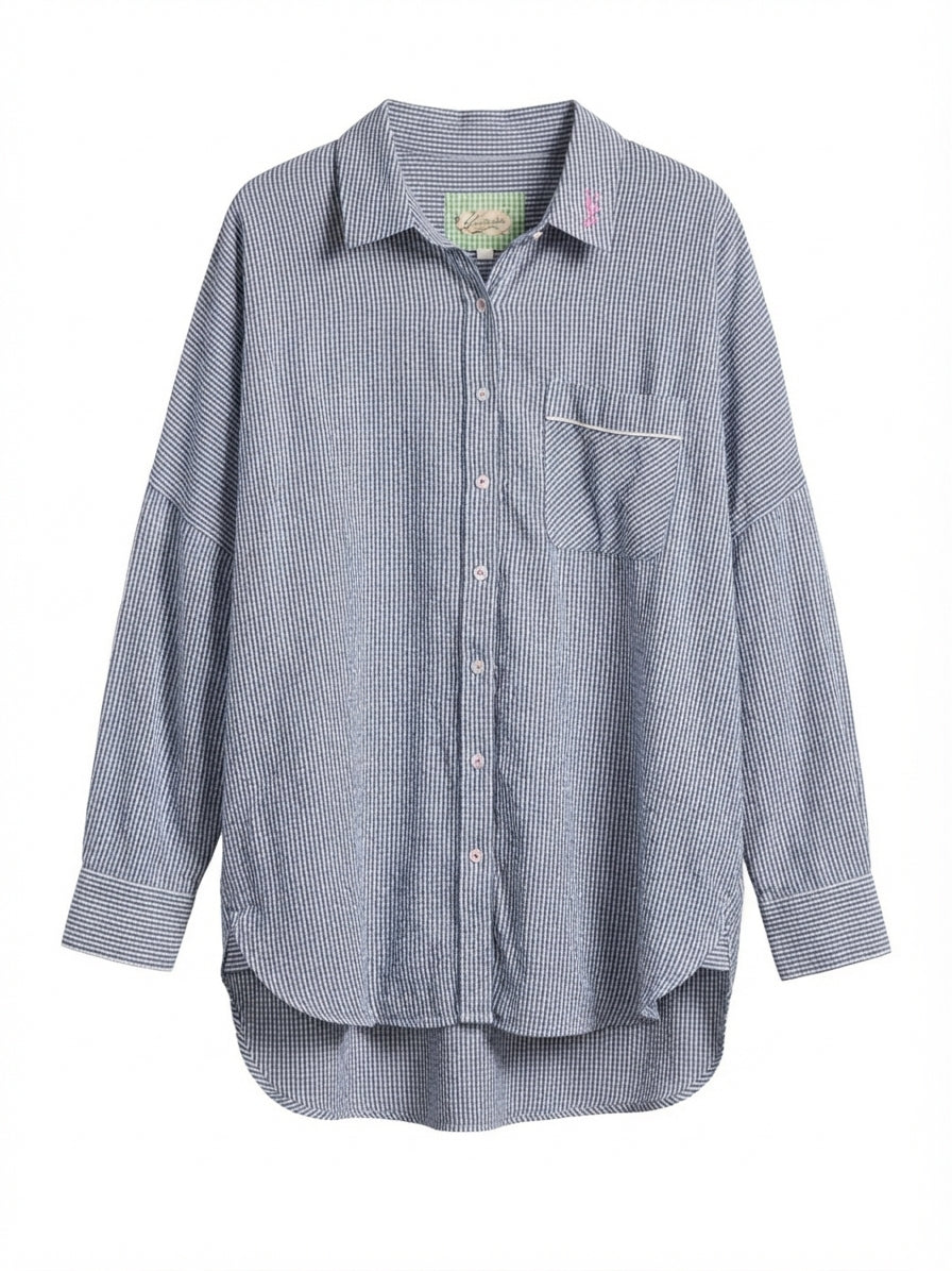 Free People · LongSleeve Shirt · Small · Navy/White