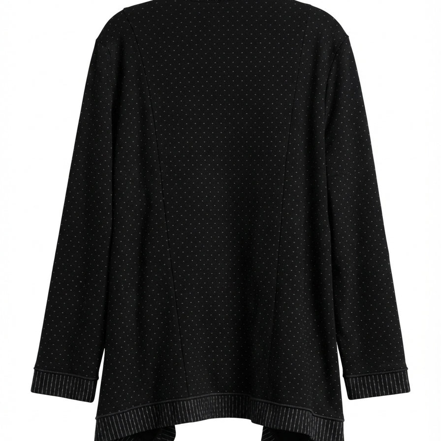 JJ Fashion · Open Drape Cardigan · Large · Black/White