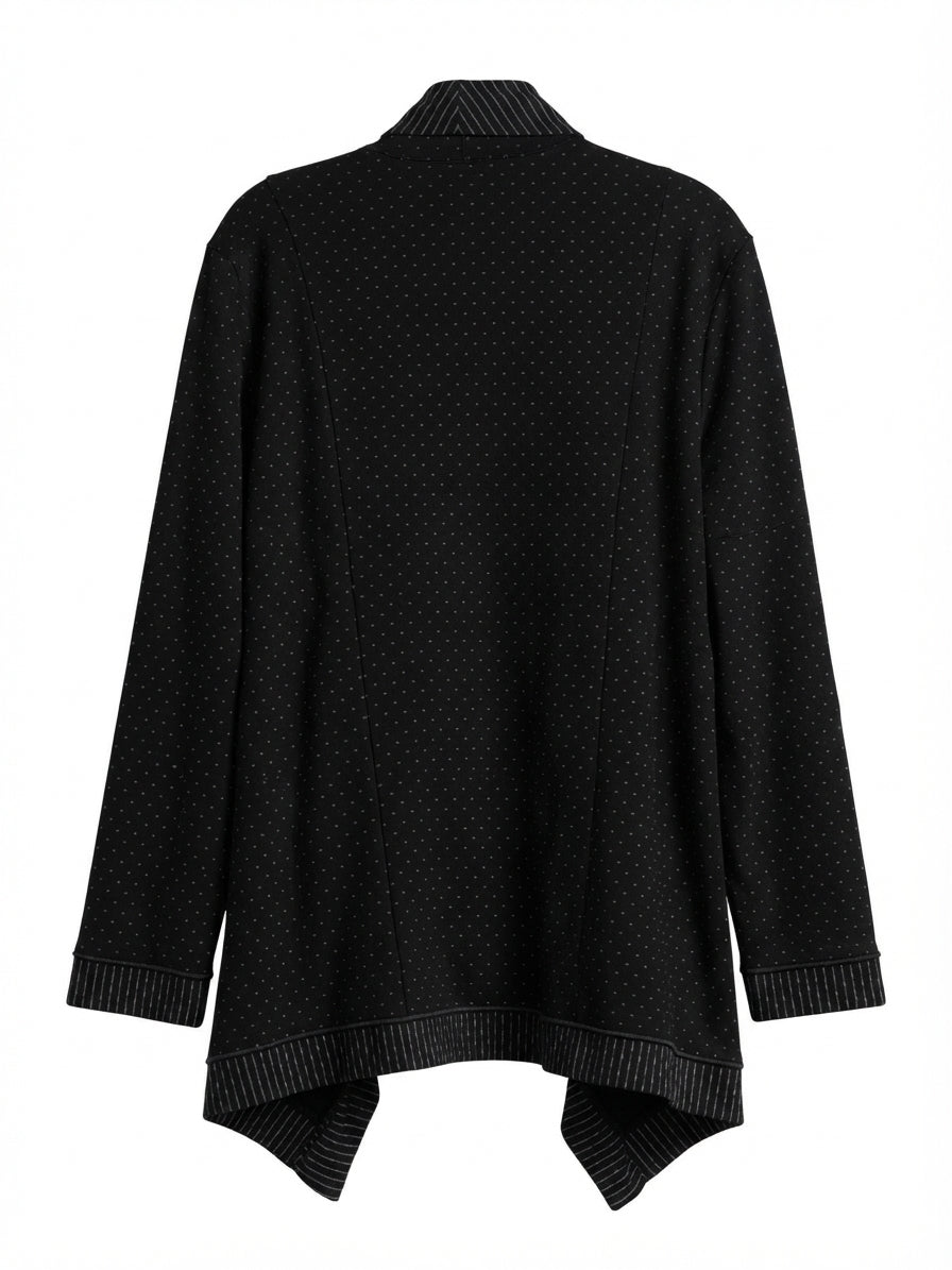 JJ Fashion · Open Drape Cardigan · Large · Black/White
