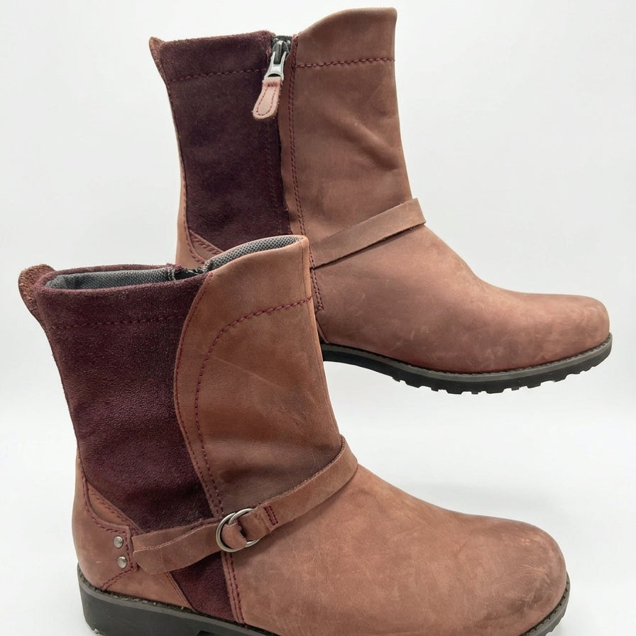 Eddie Bauer · Covey Waterproof Ankle Boot · 10 · Mahogany Leather