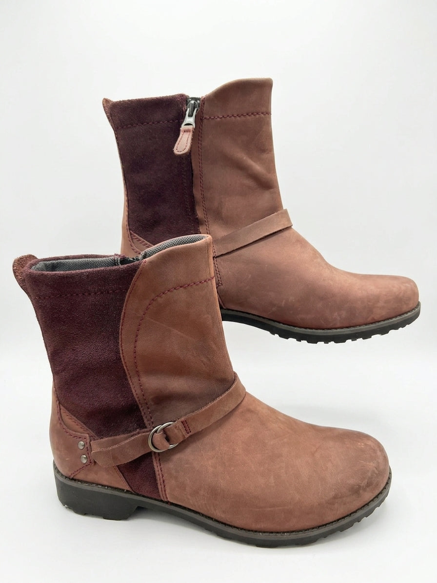 Eddie Bauer · Covey Waterproof Ankle Boot · 10 · Mahogany Leather