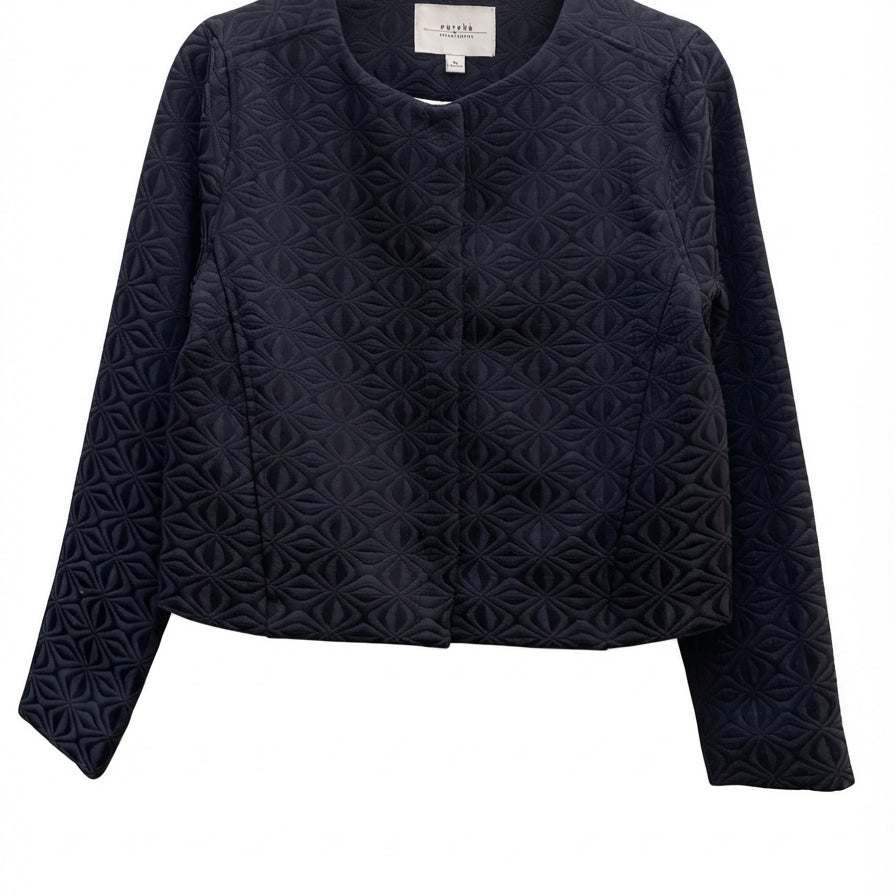 Eureka · Geotextured Snap Button Blazer · XSmall · Black