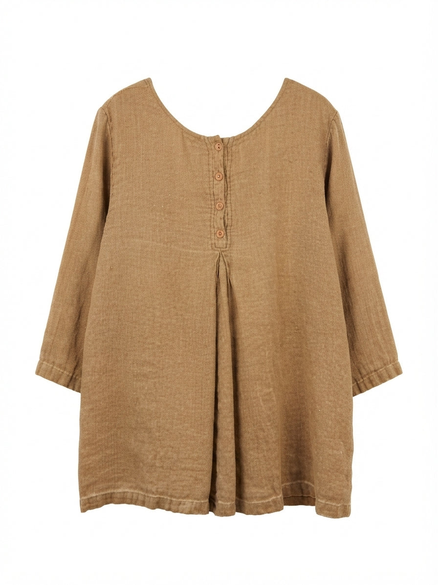 Flax · Tunic Top · Large · Wheat