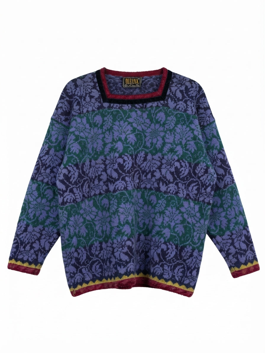 Oleana · Sweater · Medium · BlueMulti