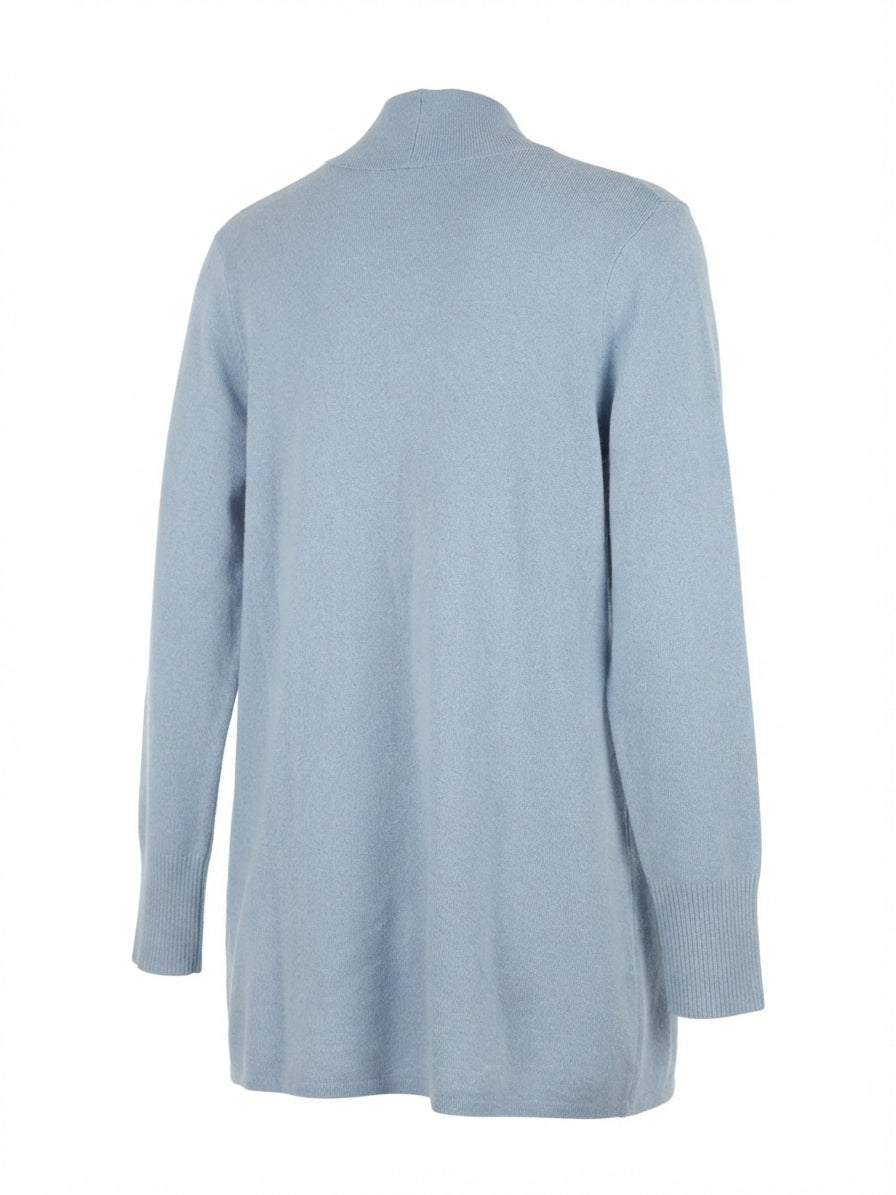 Cyrus · Open Drape Cardigan Button Detail · Large · BabyBlue