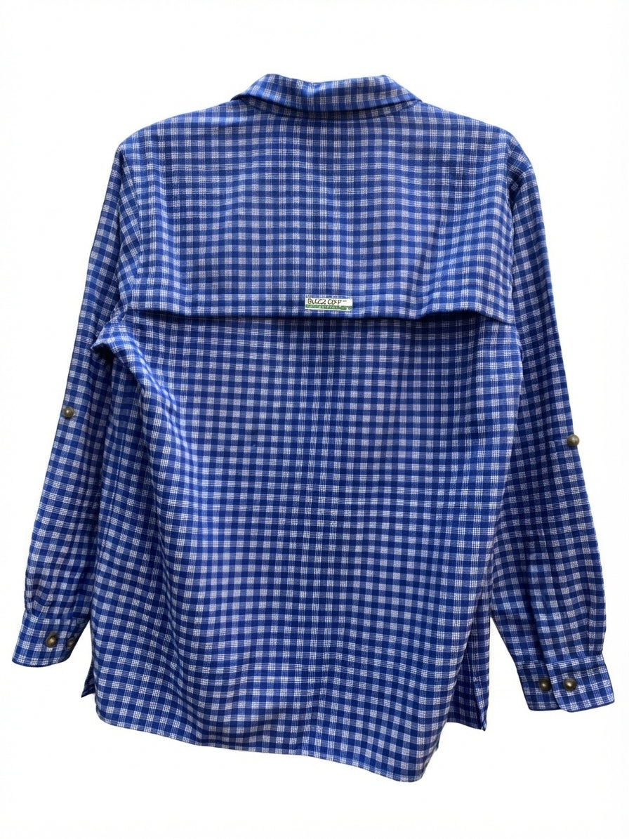 ExOfficio · Buzz Off Insectshield Long Sleeve Shirt · Large · Blue/White