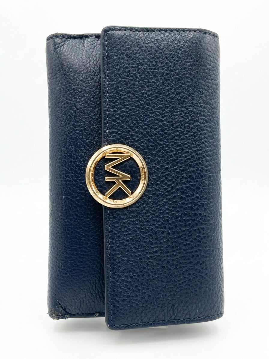 Michael Kors · Fulion Pebbled Leather Wallet · Wallet · Navy