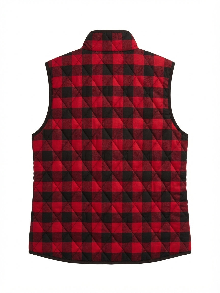 Coldwater Creek · Quilted Vest · Small · RedBlack