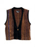 Larna Shaw · Button Up Vest · Medium · Brown/Black