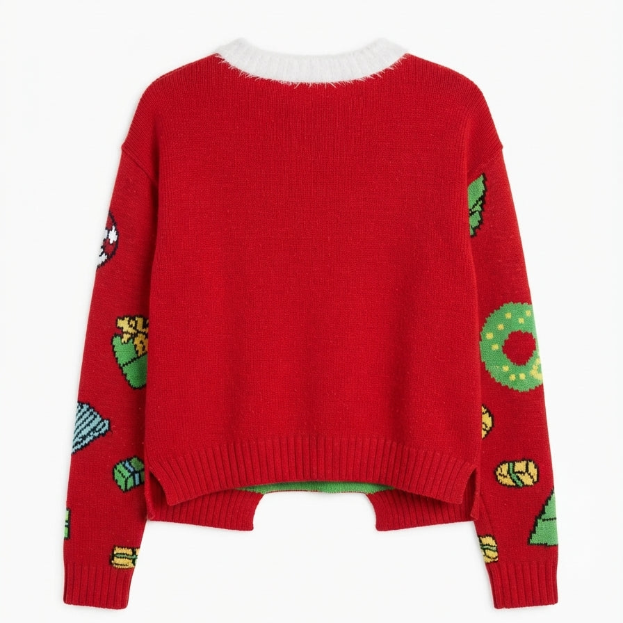 Peanuts · Snoopy Cheers Holiday Sweater · XSmall · RedMulti