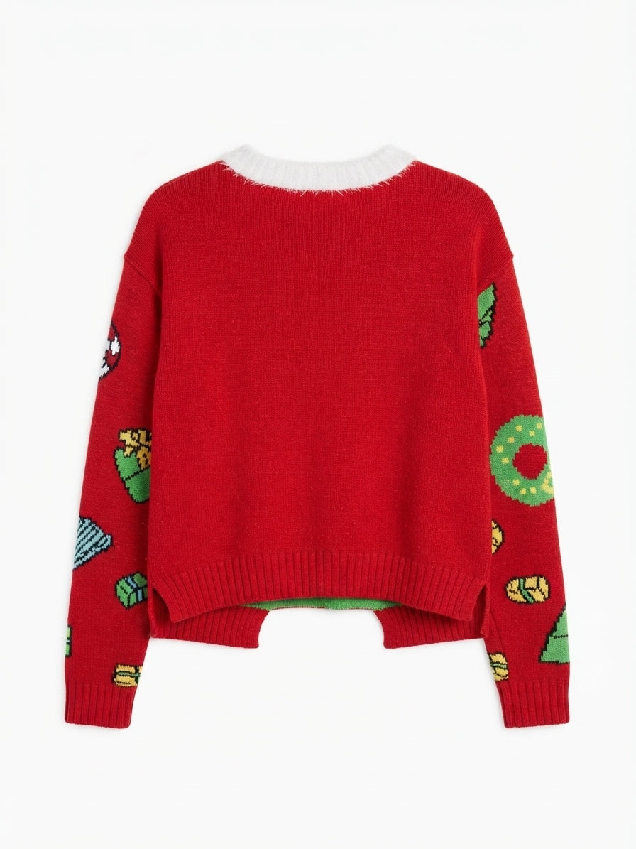 Peanuts · Snoopy Cheers Holiday Sweater · XSmall · RedMulti