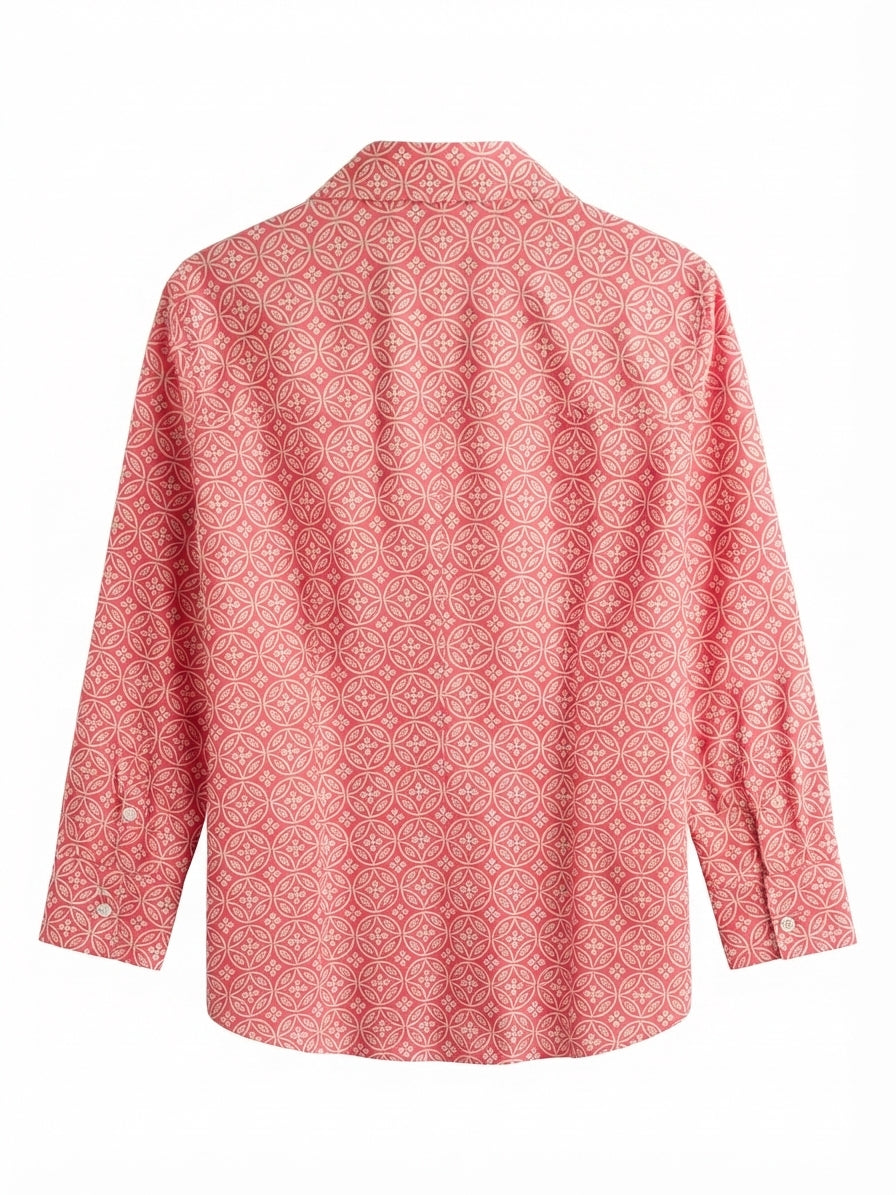 Talbots · Tile Print · MediumPetite · CoralCream